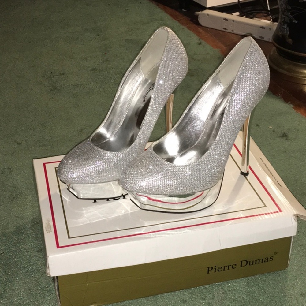 Silver high heels